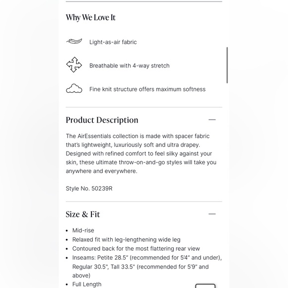 NWOT SPANX AIR ESSENTIALS WIDE LEG BLACK PANT - Picture 7 of 16